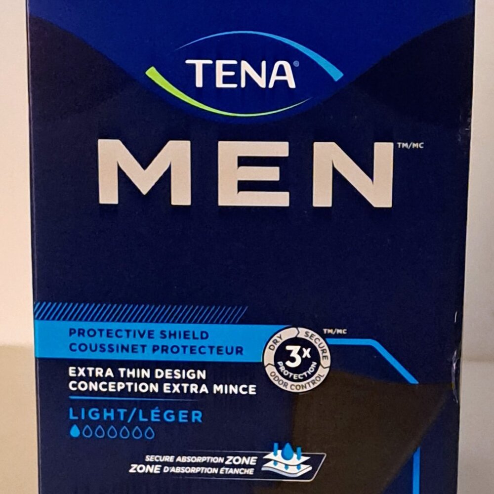 TENA Mens Protective Shield Extra Thin Design (Light) 25-Pcs. and Travel Urinal